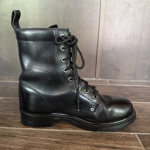 Harley-Davidson Men\'s Leather Motorcycle Boots Size 9 Black Side Zip Lace Up main image 14